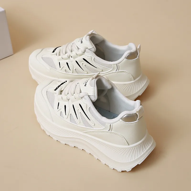 REIHUNG Slip Resistant And Abrasion Resistant Support Low Top Chunky Sneakers Women's-3