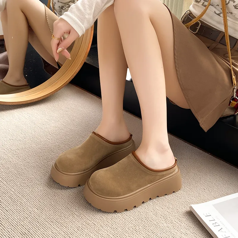 REIHUNG Quiet Abrasion Resistant Slip Resistant Wrap toe Slippers Women's-10