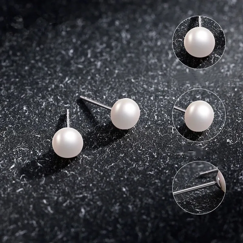 Ostantin Pearl Stud Earrings Women's-4