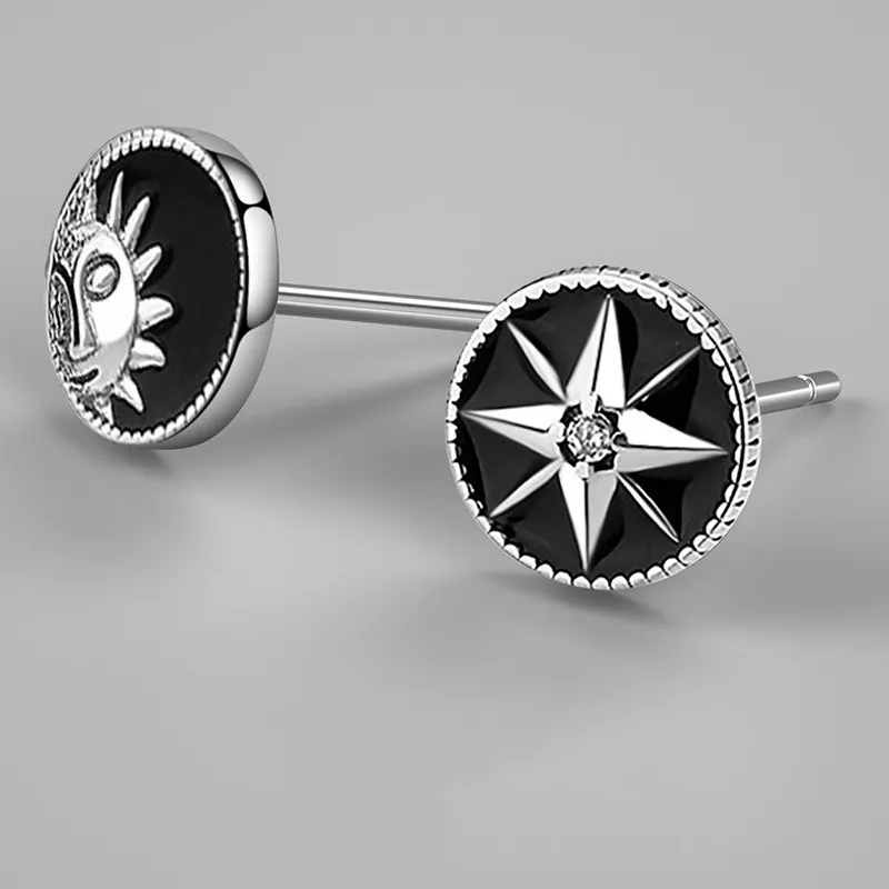 Ostantin S925 Silver Stud Earrings Men's-13