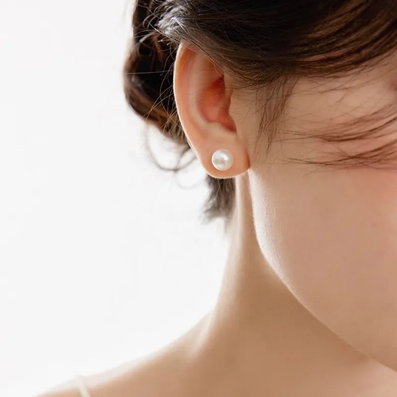 Ostantin Pearl Stud Earrings Women's-3
