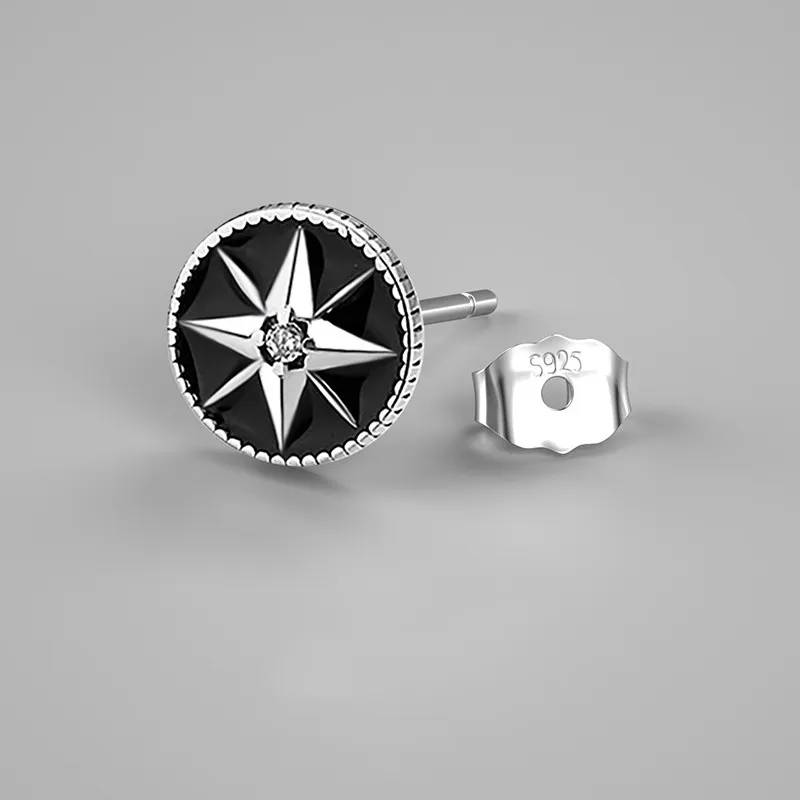 Ostantin S925 Silver Stud Earrings Men's-14