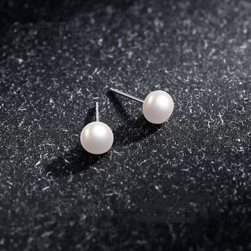 Ostantin Pearl Stud Earrings Women's-5