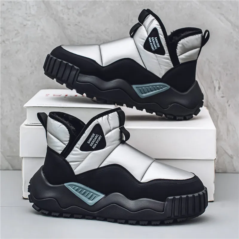 CVOJOO Warm Height Increasing Wear Resistant Short Snow Boots Men's-9