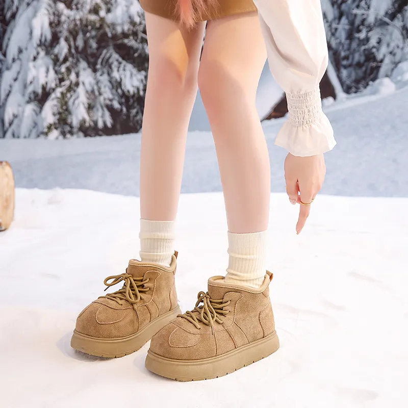 CVOJOO Warm Height Increasing Wear Resistant Short Snow Boots Women's-4