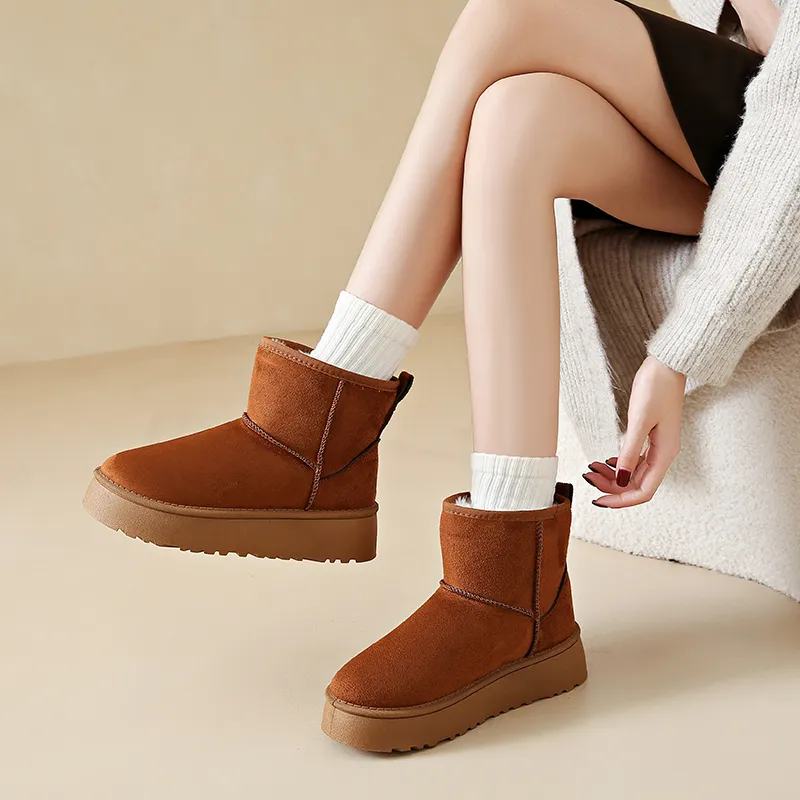 CVOJOO Warm And Wear Resistant Short Snow Boots Women's-9