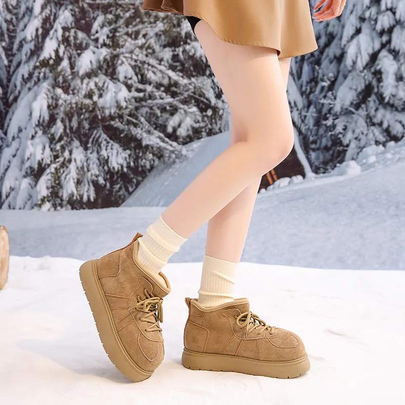 CVOJOO Warm Height Increasing Wear Resistant Short Snow Boots Women's-5