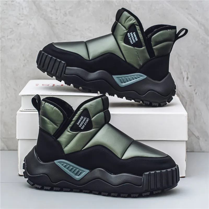 CVOJOO Warm Height Increasing Wear Resistant Short Snow Boots Men's-14