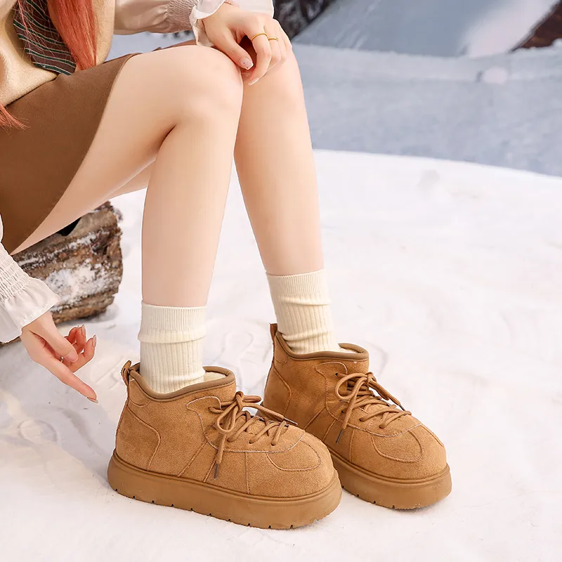 CVOJOO Warm Height Increasing Wear Resistant Short Snow Boots Women's-10