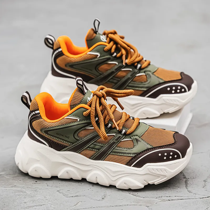 OFFER AITR Cushioning Slip Resistant Height Increasing Low Top Chunky Sneakers Men's-11