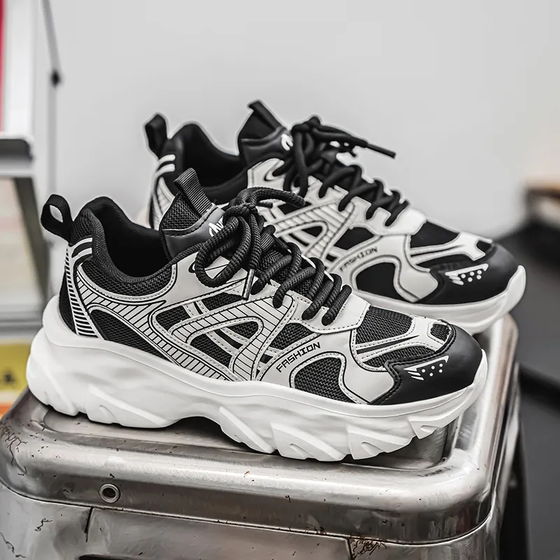 OFFER AITR Cushioning Slip Resistant Height Increasing Low Top Chunky Sneakers Men's-3