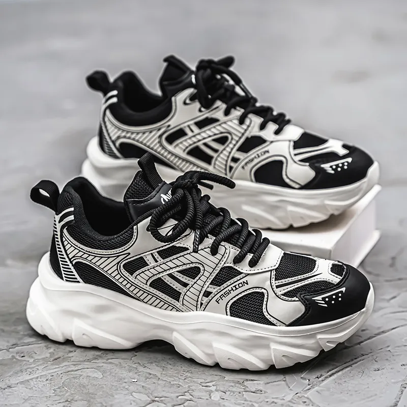 OFFER AITR Cushioning Slip Resistant Height Increasing Low Top Chunky Sneakers Men's-5