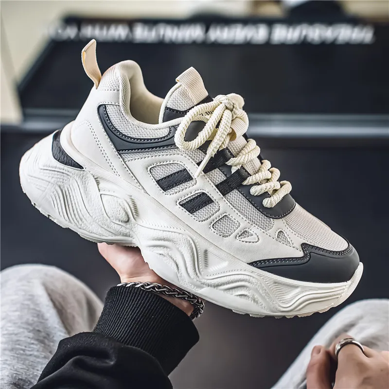 OFFER AITR Cushioning Slip Resistant Height Increasing Low Top Chunky Sneakers Men's-10