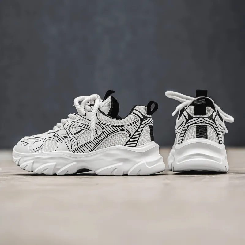 OFFER AITR Cushioning Slip Resistant Height Increasing Low Top Chunky Sneakers Men's-10