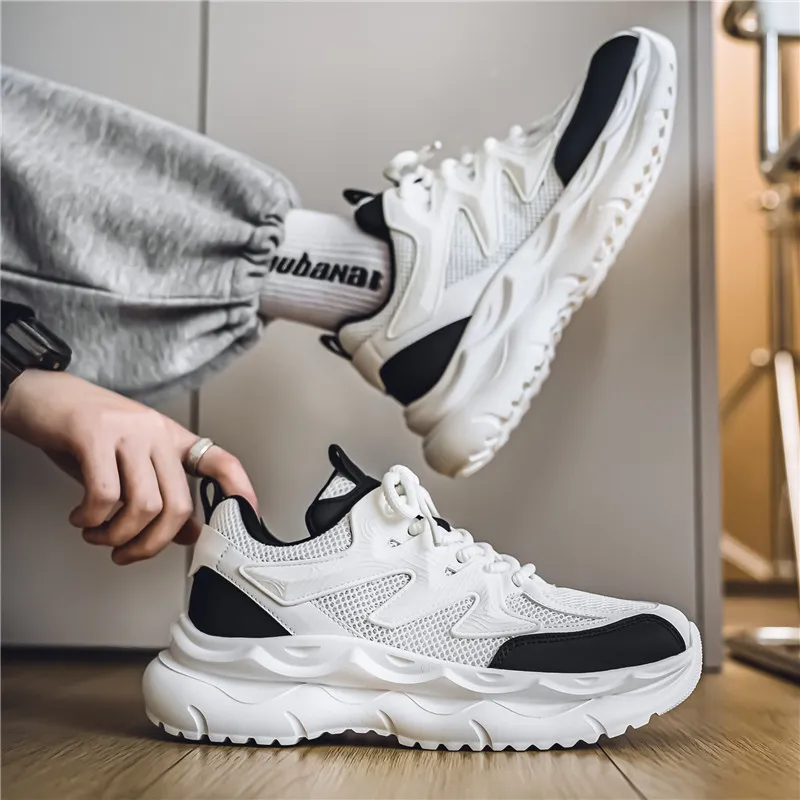 OFFER AITR Cushioning Slip Resistant Height Increasing Low Top Chunky Sneakers Men's-10