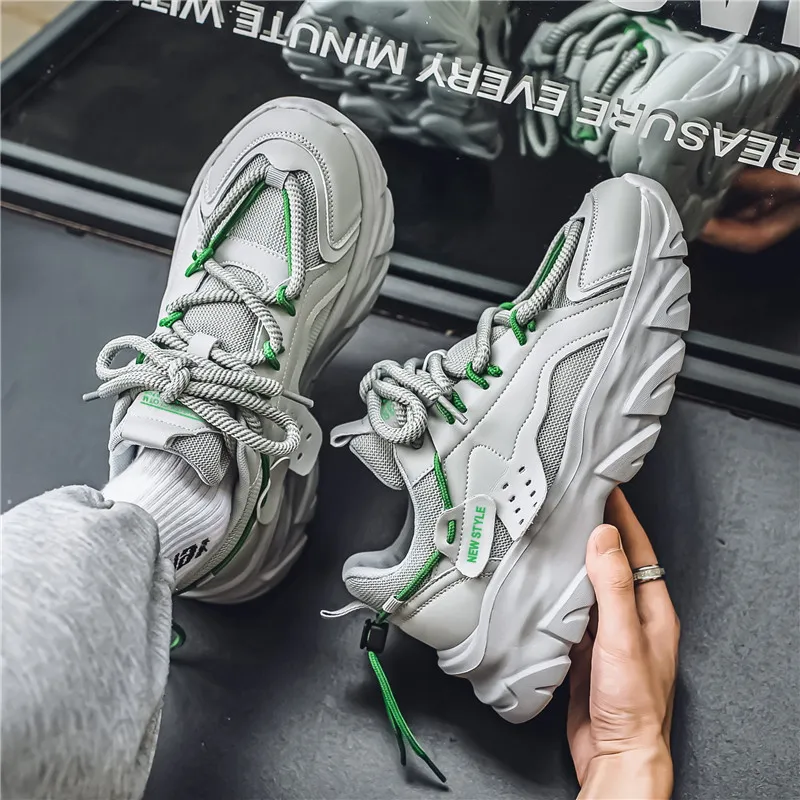 OFFER AITR Cushioning Slip Resistant Height Increasing Low Top Chunky Sneakers Men's-13
