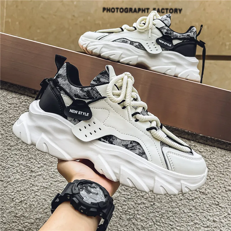 OFFER AITR Cushioning Slip Resistant Height Increasing Low Top Chunky Sneakers Men's-8