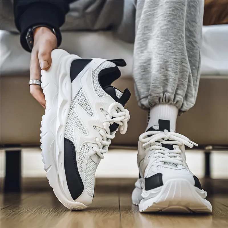 OFFER AITR Cushioning Slip Resistant Height Increasing Low Top Chunky Sneakers Men's-11