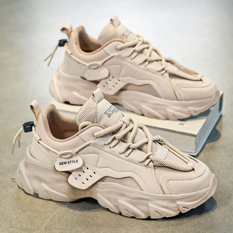 OFFER AITR Cushioning Slip Resistant Height Increasing Low Top Chunky Sneakers Men's-18