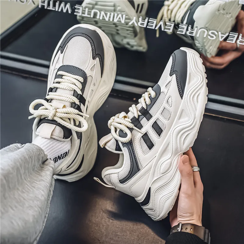 OFFER AITR Cushioning Slip Resistant Height Increasing Low Top Chunky Sneakers Men's-8
