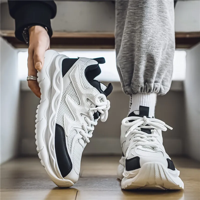 OFFER AITR Cushioning Slip Resistant Height Increasing Low Top Chunky Sneakers Men's-9