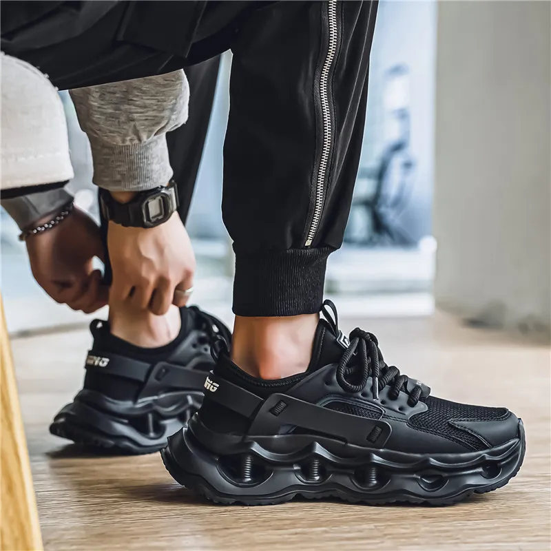 OFFER AITR Cushioning, Slip Resistant, And Abrasion Resistant Low Top Chunky Sneakers Men's-2