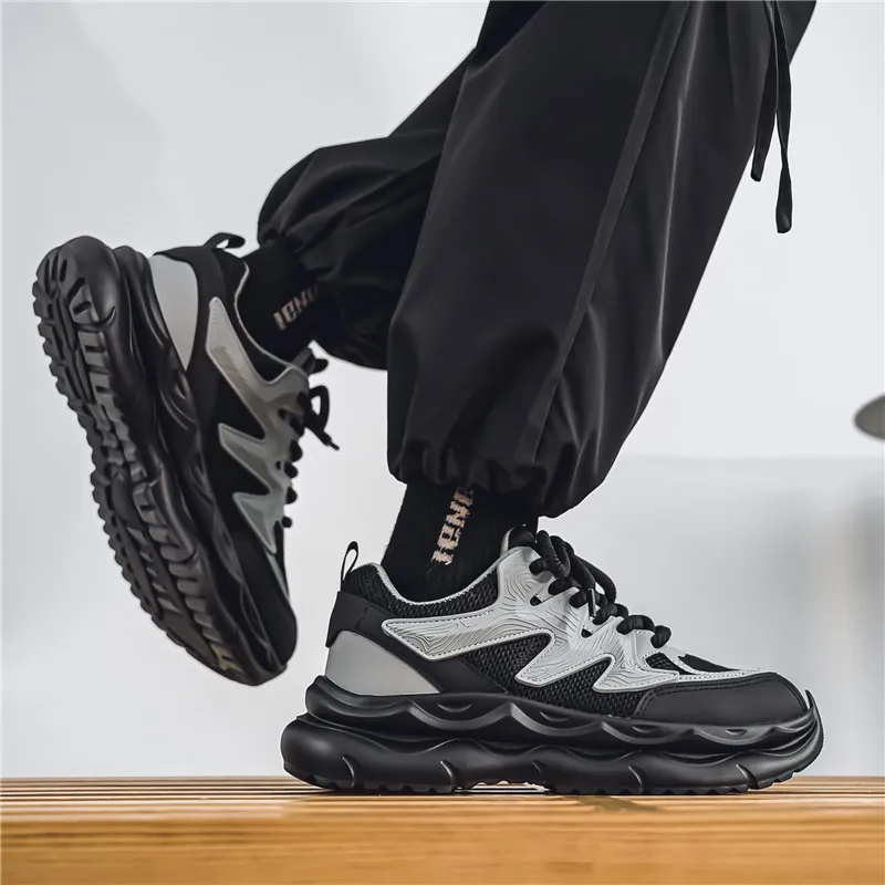 OFFER AITR Cushioning Slip Resistant Height Increasing Low Top Chunky Sneakers Men's-5
