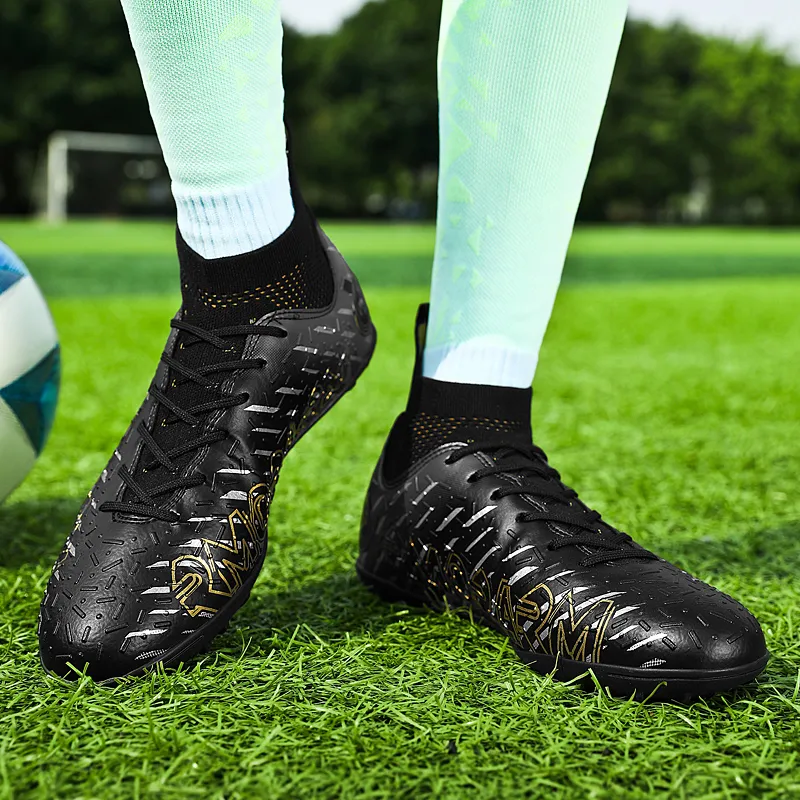 OFFER AITR Soccer Shoes Unisex High Top Black/White/Cyan-5