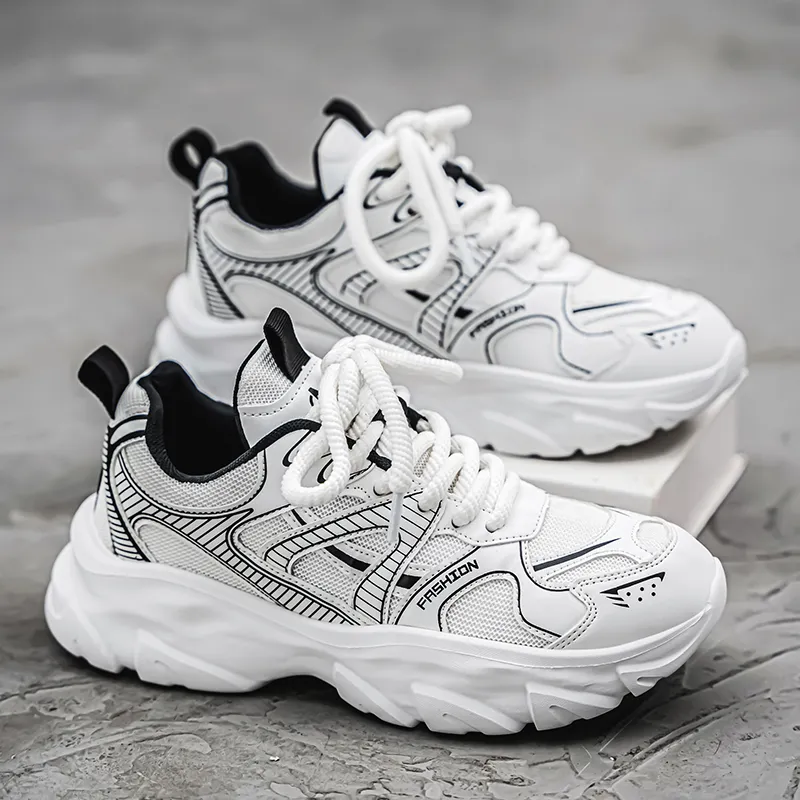 OFFER AITR Cushioning Slip Resistant Height Increasing Low Top Chunky Sneakers Men's-11