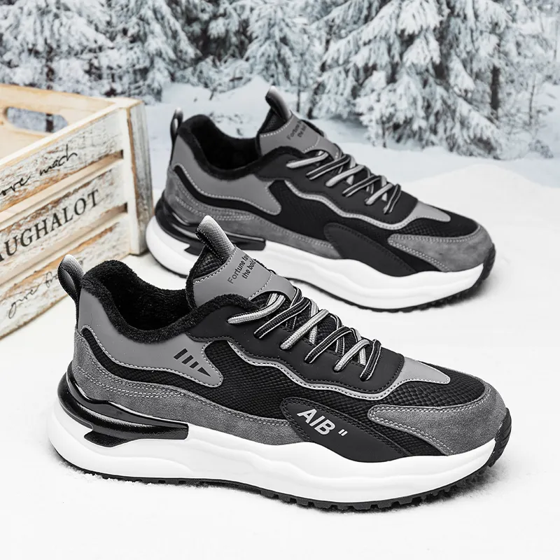 OFFER-AITR Warm Height Increasing Wear-Resistant Slip-Resistant Low-Top Casual Shoes Men's-46