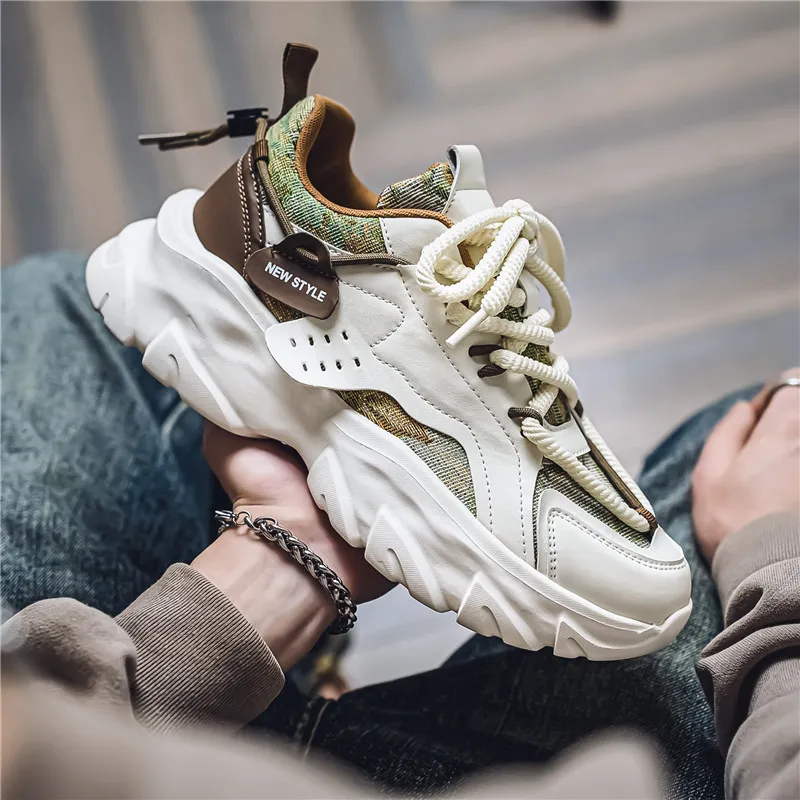 OFFER AITR Cushioning Slip Resistant Height Increasing Low Top Chunky Sneakers Men's-18