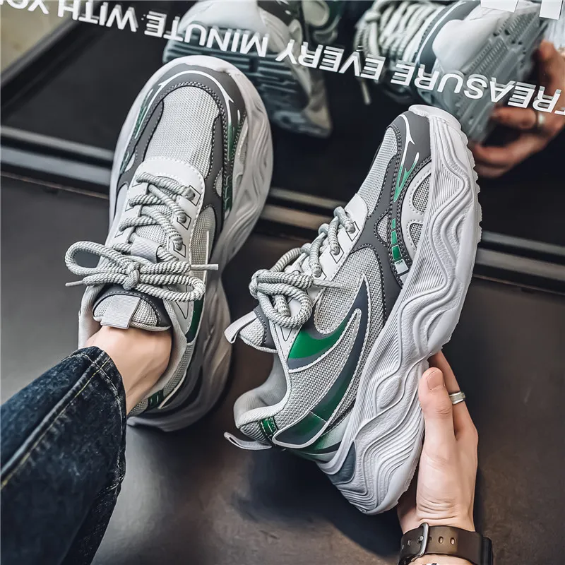 OFFER AITR Cushioning Slip Resistant Height Increasing Low Top Chunky Sneakers Men's-9