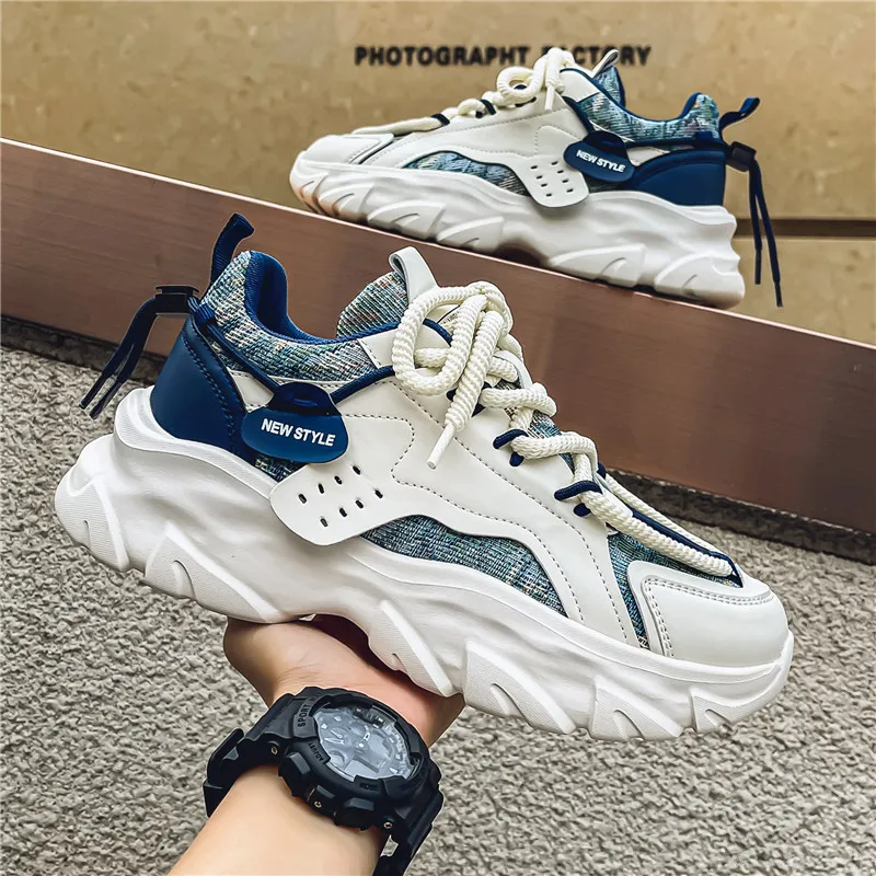 OFFER AITR Cushioning Slip Resistant Height Increasing Low Top Chunky Sneakers Men's-2
