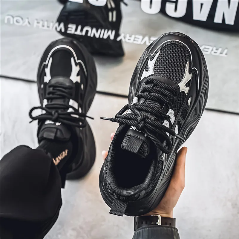OFFER AITR Cushioning Slip Resistant Height Increasing Low Top Chunky Sneakers Men's-2