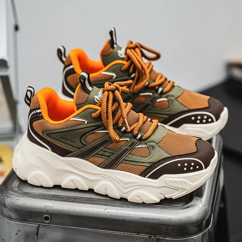 OFFER AITR Cushioning Slip Resistant Height Increasing Low Top Chunky Sneakers Men's-10