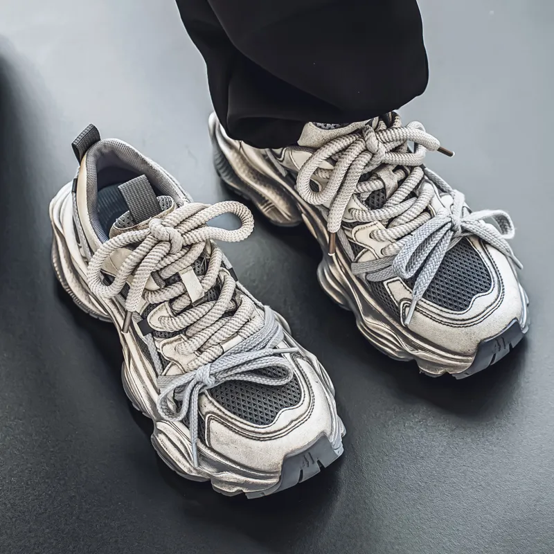 OFFER AITR Slip Resistant, Abrasion Resistant, Breathable Low Top Chunky Sneakers Men's-9