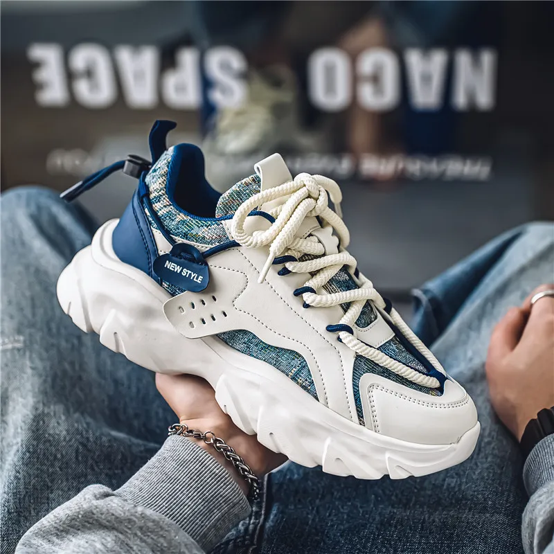 OFFER AITR Cushioning Slip Resistant Height Increasing Low Top Chunky Sneakers Men's-5