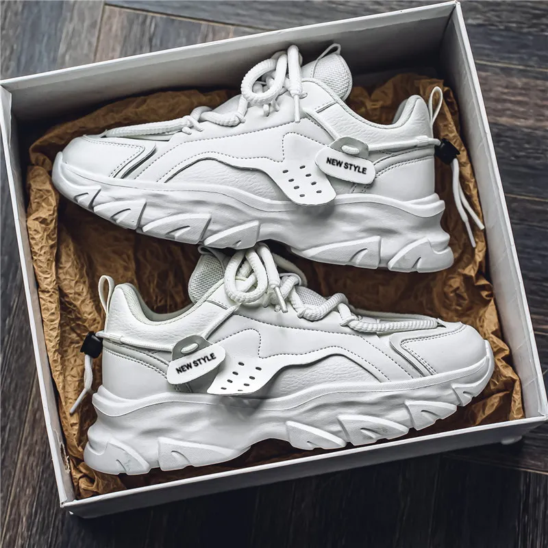 OFFER AITR Cushioning Slip Resistant Height Increasing Low Top Chunky Sneakers Men's-24