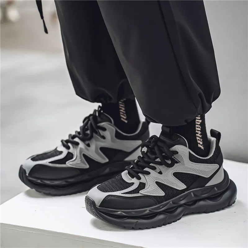 OFFER AITR Cushioning Slip Resistant Height Increasing Low Top Chunky Sneakers Men's-6