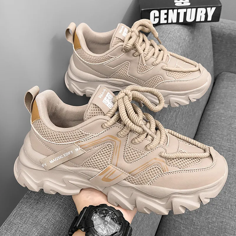 OFFER AITR Cushioning Lightweight Height Increasing Low Top Chunky Sneakers Men's-17