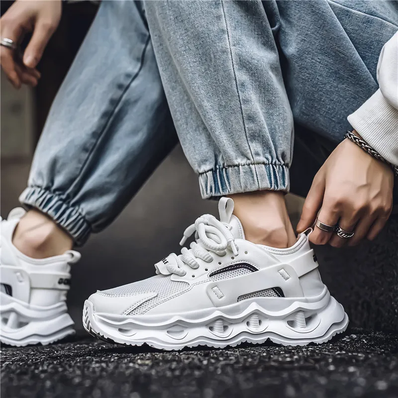 OFFER AITR Cushioning, Slip Resistant, And Abrasion Resistant Low Top Chunky Sneakers Men's-12