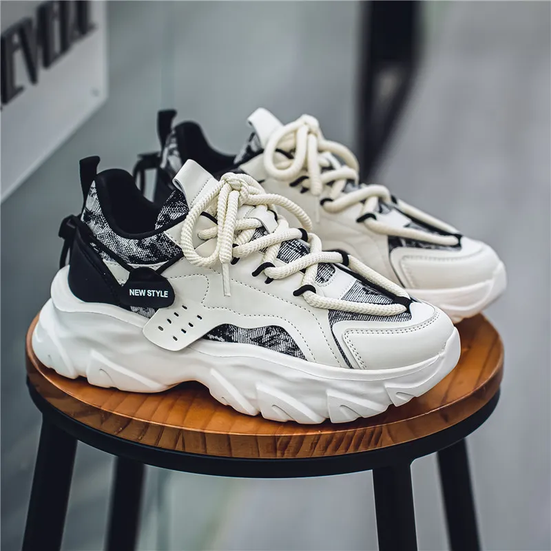 OFFER AITR Cushioning Slip Resistant Height Increasing Low Top Chunky Sneakers Men's-13
