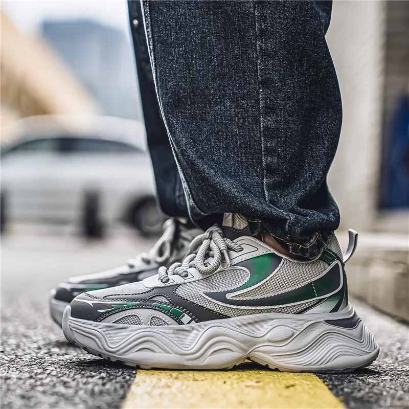 OFFER AITR Cushioning Slip Resistant Height Increasing Low Top Chunky Sneakers Men's-11