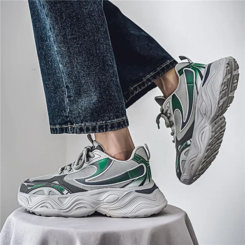 OFFER AITR Cushioning Slip Resistant Height Increasing Low Top Chunky Sneakers Men's-12