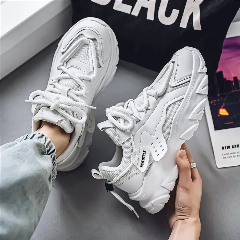 OFFER AITR Cushioning Slip Resistant Height Increasing Low Top Chunky Sneakers Men's-27
