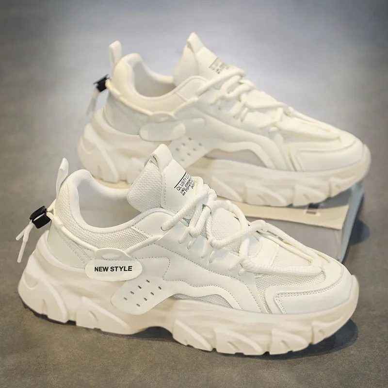 OFFER AITR Cushioning Slip Resistant Height Increasing Low Top Chunky Sneakers Men's-25