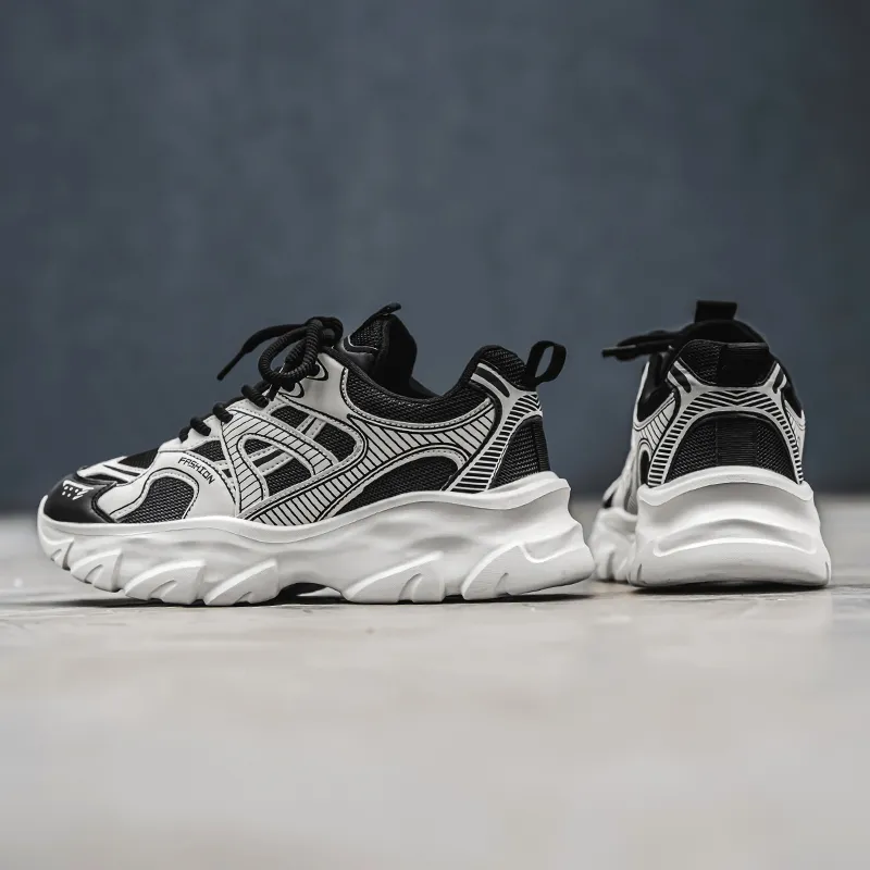 OFFER AITR Cushioning Slip Resistant Height Increasing Low Top Chunky Sneakers Men's-4