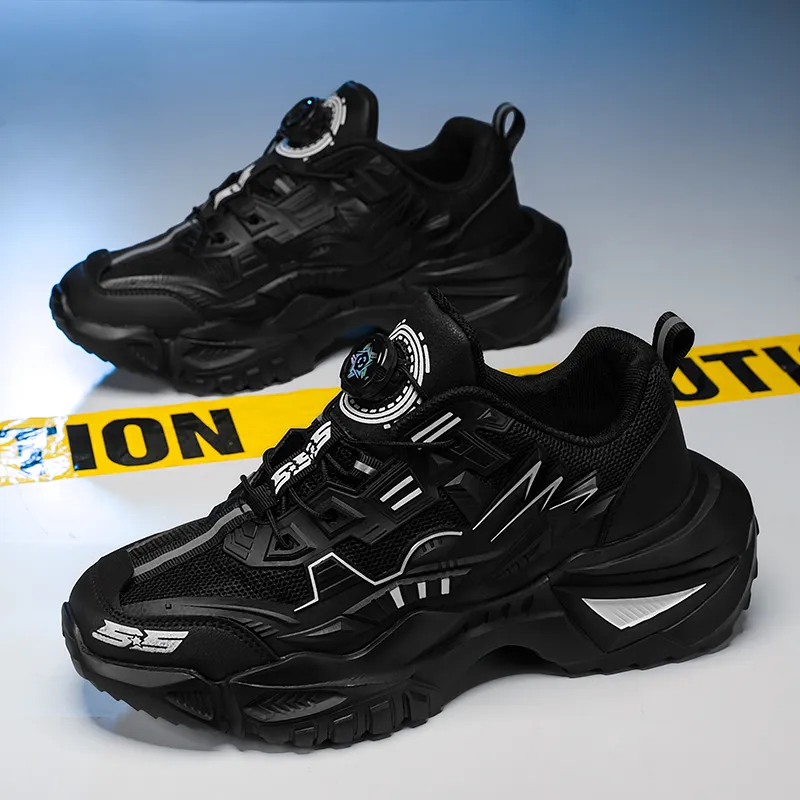 OFFER AITR Cushioning Slip Resistant Coverage Low Top Chunky Sneakers Men's Black-12