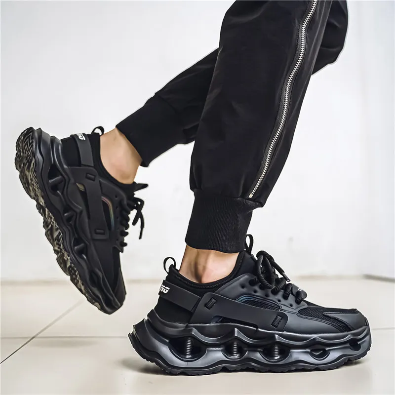 OFFER AITR Cushioning, Slip Resistant, And Abrasion Resistant Low Top Chunky Sneakers Men's-3