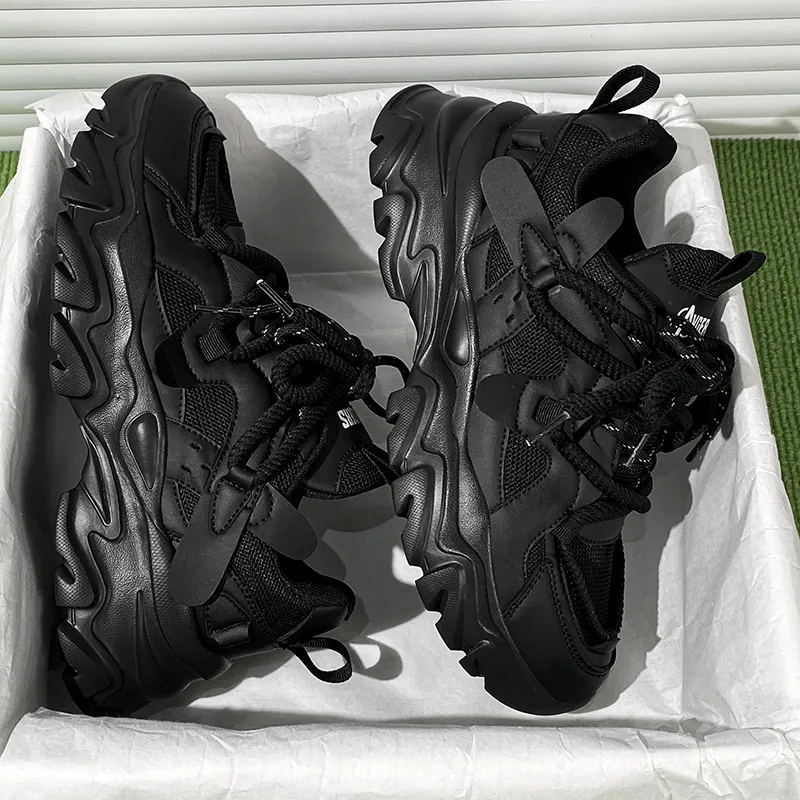 OFFER AITR Cushioning Slip Resistant Height Increasing Low Top Chunky Sneakers Men's-5